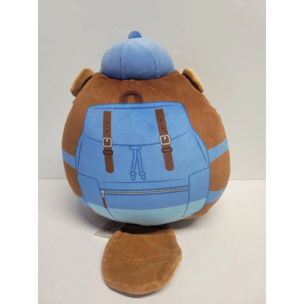 Squishmallows Chip the Beaver 8 Inch Explorer Plush Brown‎ Blue Beret Backpack